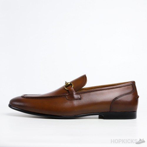 Gucci Jordaan Leather Loafer Brown